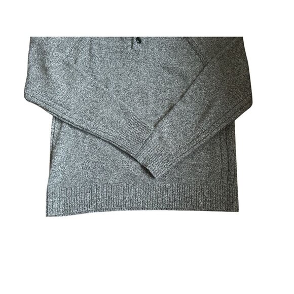 Banana Republic Gray Wool Button-Up Mock Neck Sweater Heather Gray -Large - Picture 5 of 9